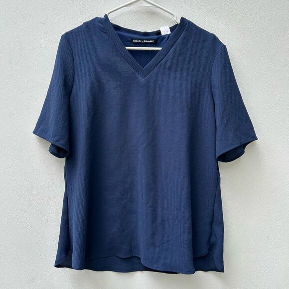 Tops - Waraire for McDonald’s Uniform Shirt Men’s Medium Regular Navy Blue V-Neck Work